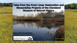 Thumbnail image for TNHA Workshop:  Cleveland Museum of Natural History Restoration & Stewardship Projects