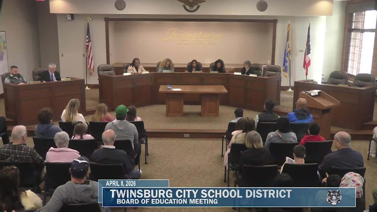 Thumbnail image for Twinsburg Board of Education Meeting April 8, 2026